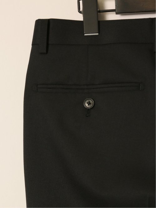 ウール混ストレッチ レギュラーフィット 2ボタン2ピーススーツ 黒