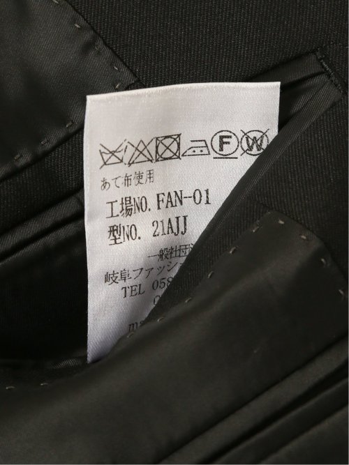 ウール混ストレッチ レギュラーフィット 2ボタン2ピーススーツ 黒