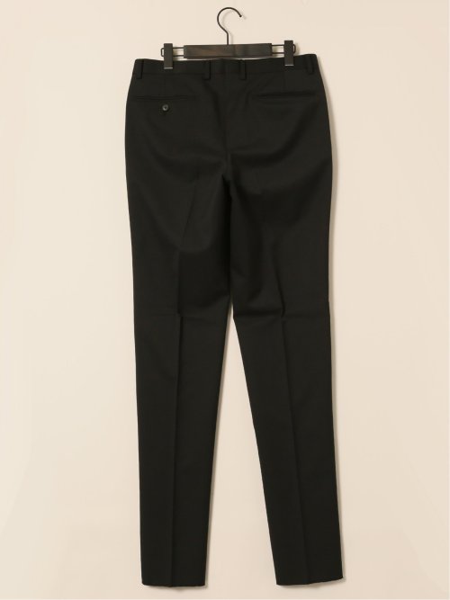 ウール混ストレッチ レギュラーフィット 2ボタン2ピーススーツ 黒