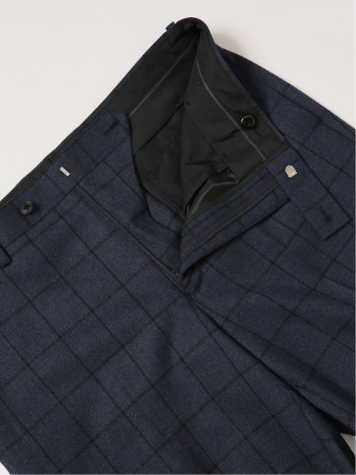 ウール混ストレッチ レギュラーフィット 2ボタン2ピーススーツ ウィンドペン紺