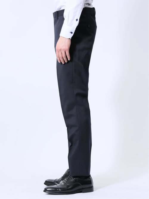 ウール混ストレッチ レギュラーフィット 2ボタン2ピーススーツ 紺