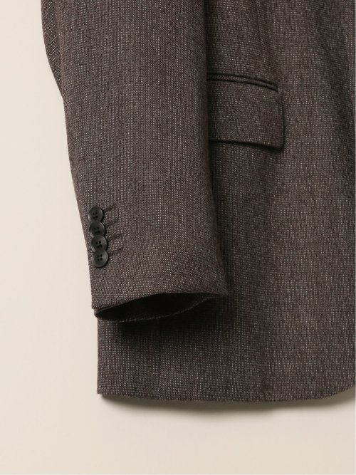 ウール混ストレッチ レギュラーフィット 2ボタン2ピーススーツ ピンヘッド茶