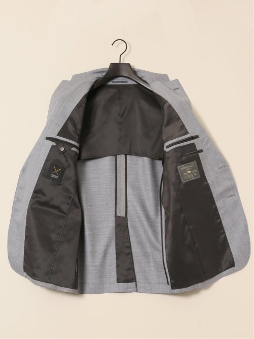 ウール100% レギュラーフィット 2ボタン2ピーススーツ 杢ライトグレー