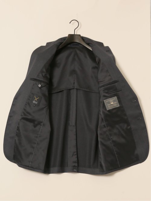 ウール100% レギュラーフィット 2ボタン2ピーススーツ 杢グレー