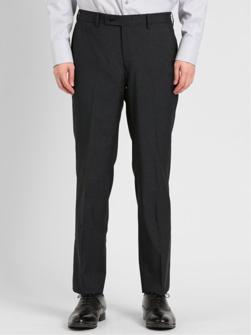 超光沢ストレッチ スリムフィット 2ボタン3ピーススーツ シャドーカルゼグレー