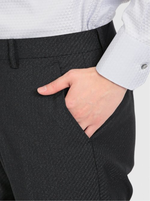 超光沢ストレッチ スリムフィット 2ボタン3ピーススーツ シャドーカルゼグレー