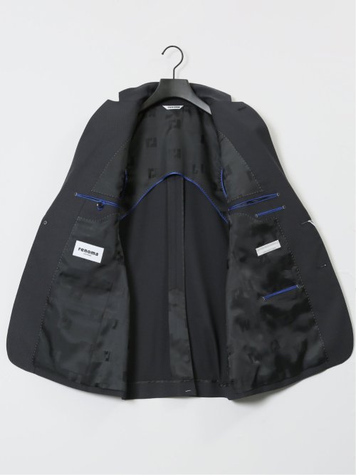 超光沢ストレッチ スリムフィット 2ボタン3ピーススーツ ジオ