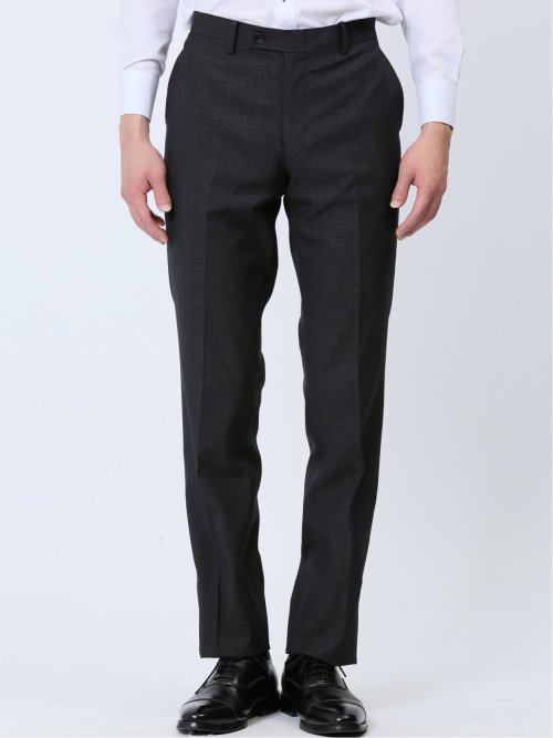 超光沢ストレッチ スリムフィット 2ボタン3ピーススーツ 杢グレー