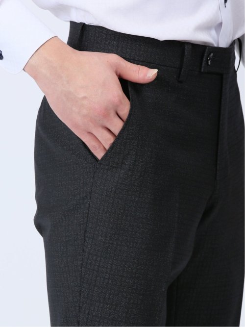 超光沢ストレッチ スリムフィット 2ボタン3ピーススーツ 杢グレー