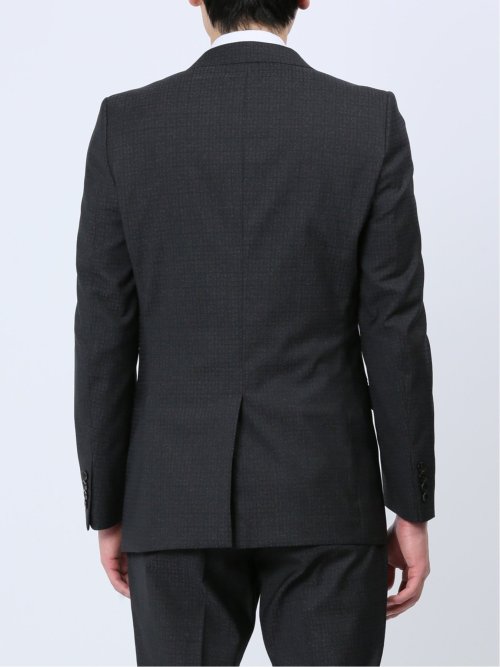 超光沢ストレッチ スリムフィット 2ボタン3ピーススーツ 杢グレー