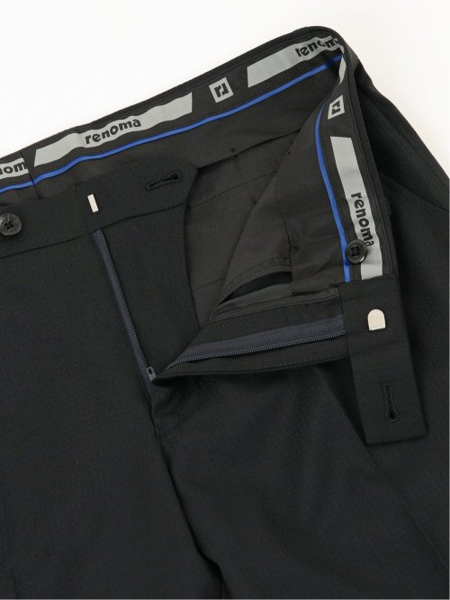 光沢ストレッチ スリムフィット 2ボタン3ピーススーツ ジオメトリック黒