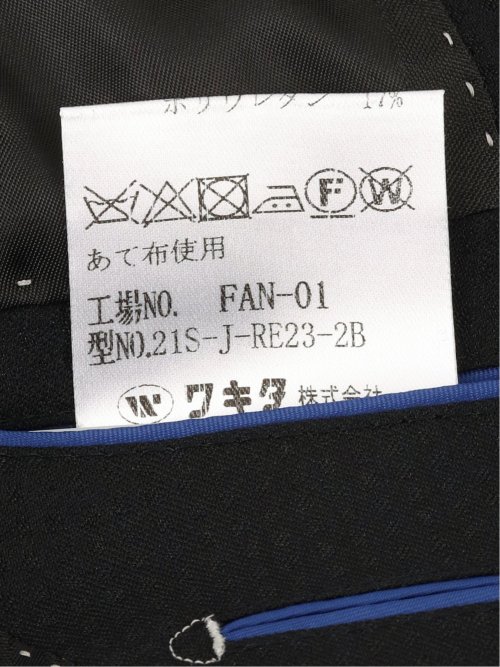 光沢ストレッチ スリムフィット 2ボタン3ピーススーツ ジオメトリック黒