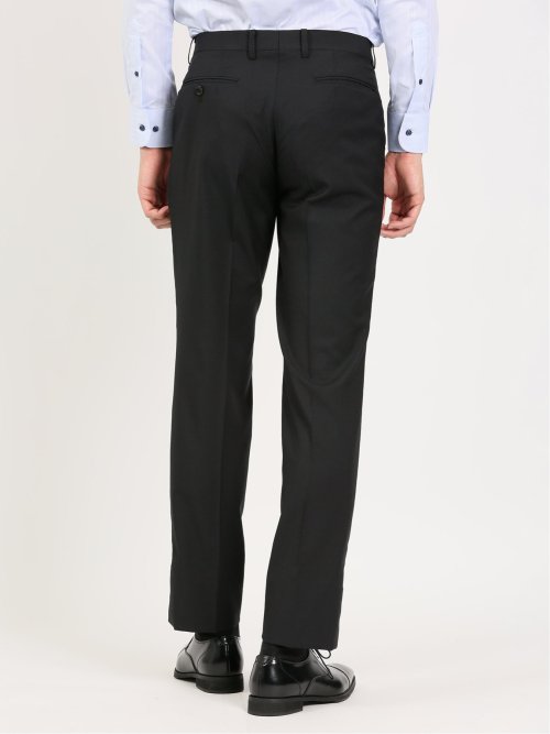 超光沢ストレッチ スリムフィット 2ボタン3ピーススーツ ジオメトリック黒