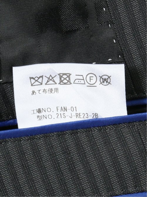 光沢ウール混ストレッチ スリムフィット 2ボタン2ピーススーツ シャドーストライプグレー