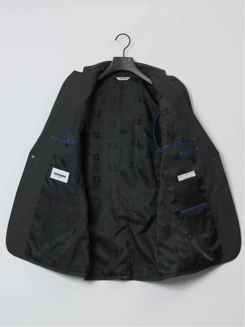 超光沢ストレッチ スリムフィット 2ボタン3ピーススーツ ヘリンボングレー