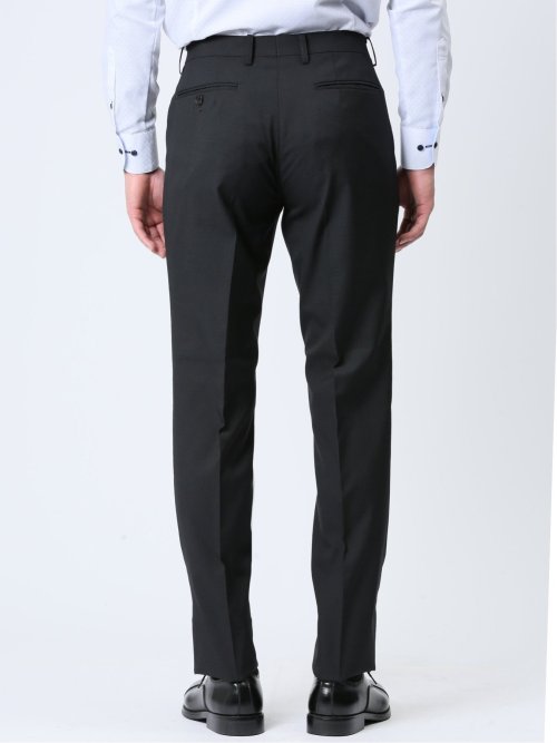 超光沢ストレッチ スリムフィット 2ボタン3ピーススーツ 千鳥黒(Y4 05