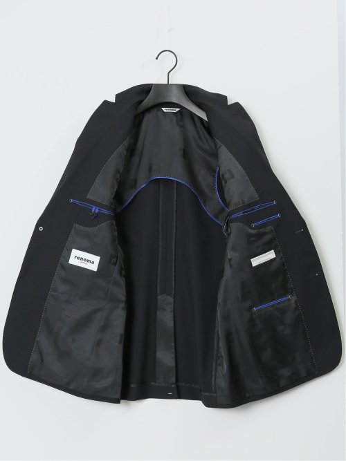 超光沢ストレッチ スリムフィット 2ボタン3ピーススーツ 千鳥黒