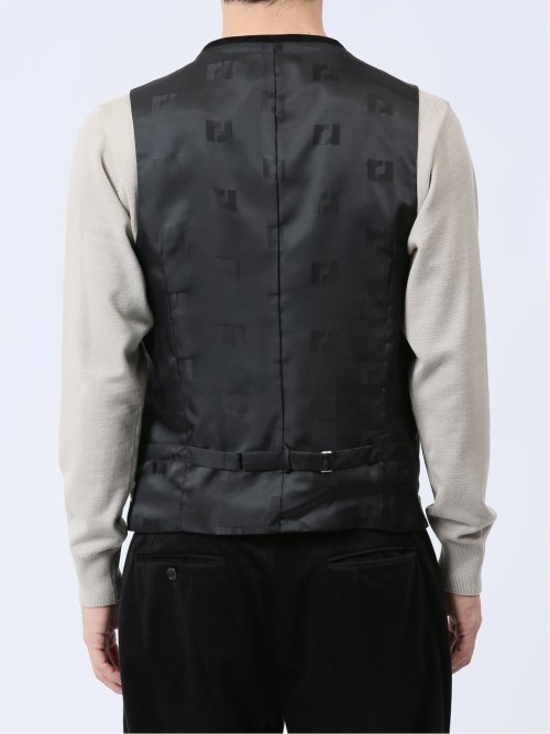 ベルベット調 スリムフィット 2ボタン3ピーススーツ カルゼ黒