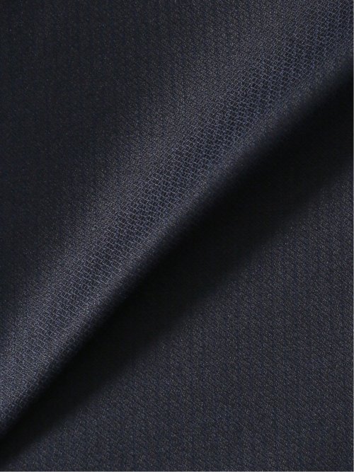 ウール混ストレッチ スリムフィット 2ボタン3ピーススーツ シャドーストライプ紺