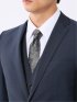 スーツ メンズ 上下 セットアップ スリーピース ビジネス ストレッチ 2つボタン スリム ベスト付き ウール混 光沢 組織無地 紺