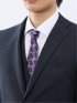 超光沢ウール混ストレッチ スリムフィット 2ボタン3ピーススーツ シャドー千鳥紺