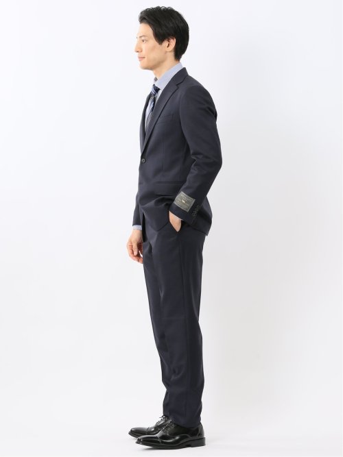 ウール100% レギュラーフィット 2ボタン2ピーススーツ 紺