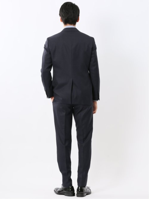 ウール100% レギュラーフィット 2ボタン2ピーススーツ 紺