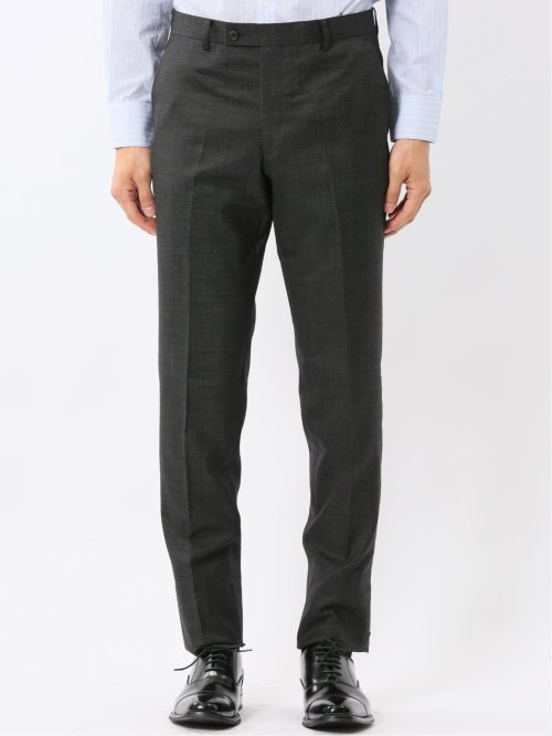 ウール100% レギュラーフィット 2ボタン2ピーススーツ 杢グレー