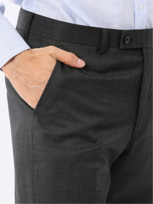 ウール100% レギュラーフィット 2ボタン2ピーススーツ 杢グレー