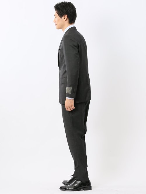 ウール100% レギュラーフィット 2ボタン2ピーススーツ 杢グレー
