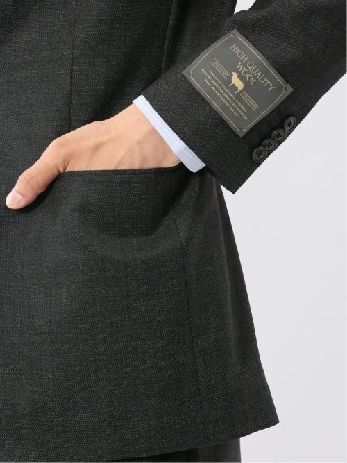 ウール100% レギュラーフィット 2ボタン2ピーススーツ 杢グレー