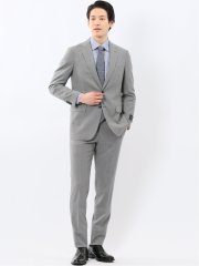 SUPER140'S レギュラーフィット 2ボタン 2ピース スーツ ライトグレー