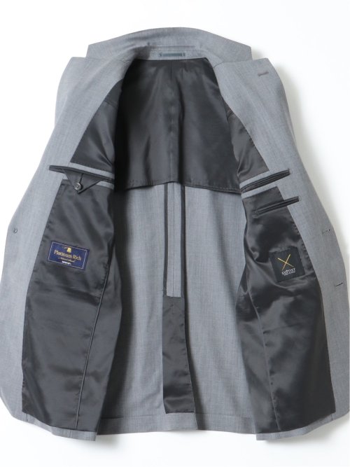 SUPER140'S レギュラーフィット 2ボタン 2ピース スーツ ライトグレー