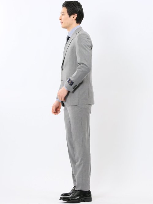 SUPER140'S レギュラーフィット 2ボタン 2ピース スーツ ライトグレー