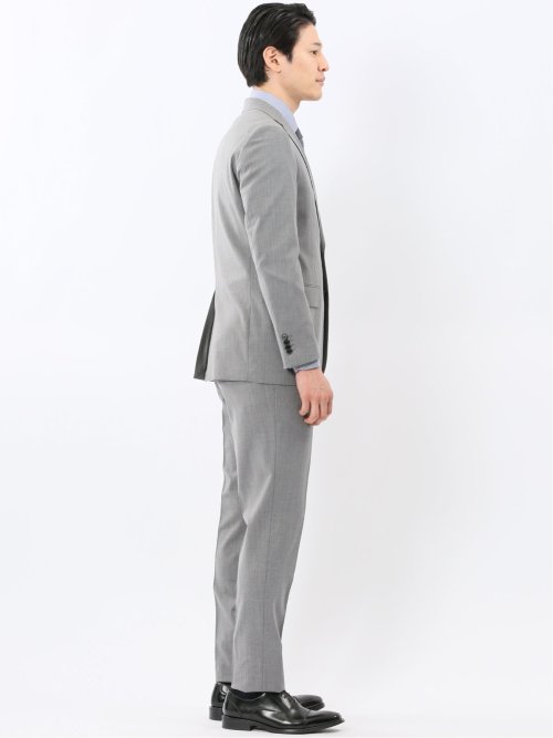 SUPER140'S レギュラーフィット 2ボタン 2ピース スーツ ライトグレー