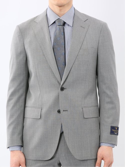 SUPER140'S レギュラーフィット 2ボタン 2ピース スーツ ライトグレー