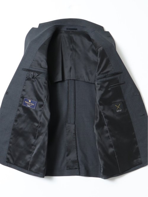 SUPER140'S レギュラーフィット 2ボタン 2ピース スーツ グレー