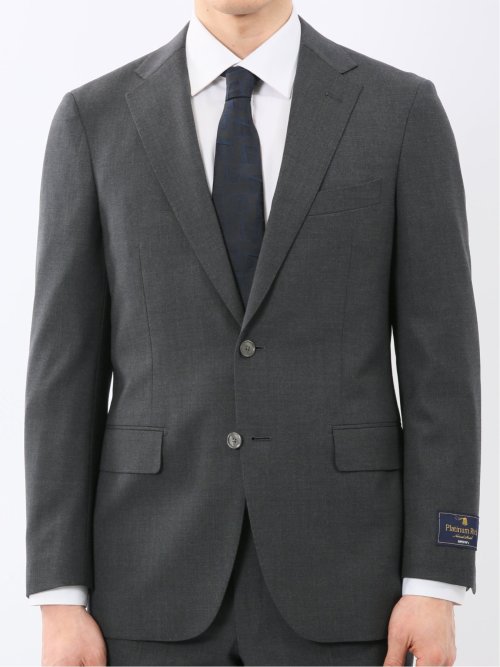 SUPER140'S レギュラーフィット 2ボタン 2ピース スーツ グレー