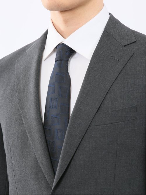 SUPER140'S レギュラーフィット 2ボタン 2ピース スーツ グレー