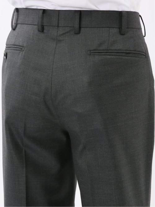 光沢ウール混 レギュラーフィット 2ボタン3ピーススーツ メランジグレー