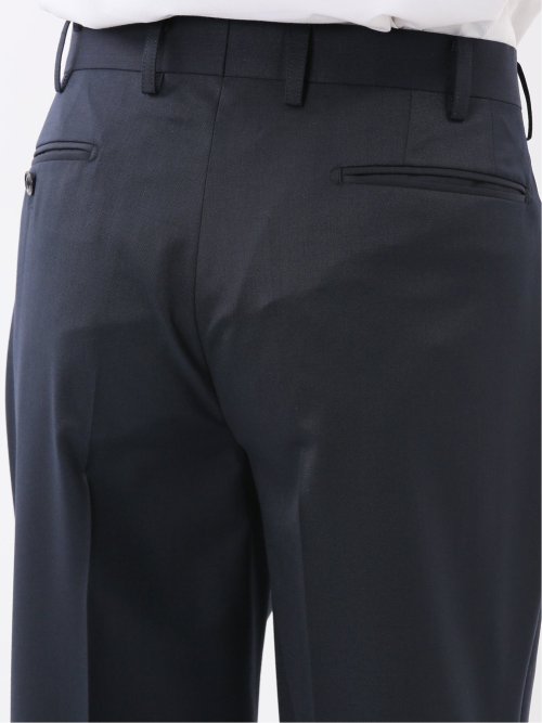 光沢ウール混 レギュラーフィット 2ボタン3ピーススーツ ツイル紺