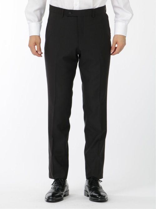 ストレッチウォッシャブル スリムフィット 2ボタン2ピース リクルートスーツ 黒無地