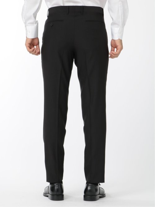 ストレッチウォッシャブル スリムフィット 2ボタン2ピース リクルートスーツ 黒無地