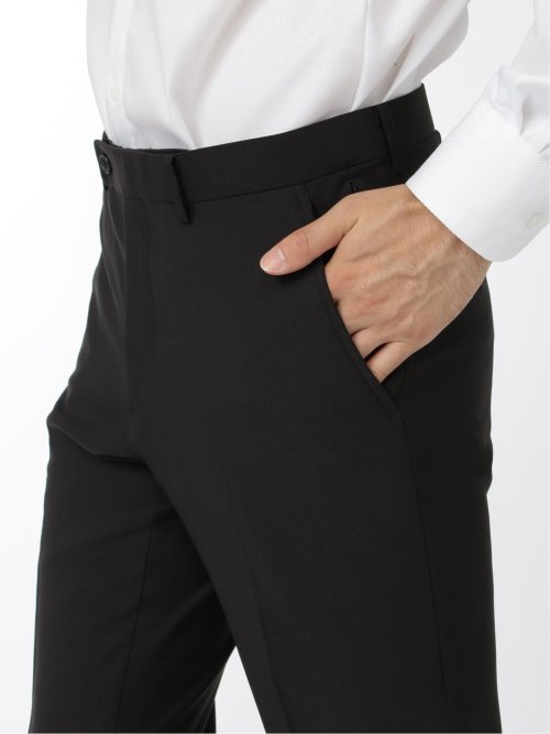 ストレッチウォッシャブル スリムフィット 2ボタン2ピース リクルートスーツ 黒無地