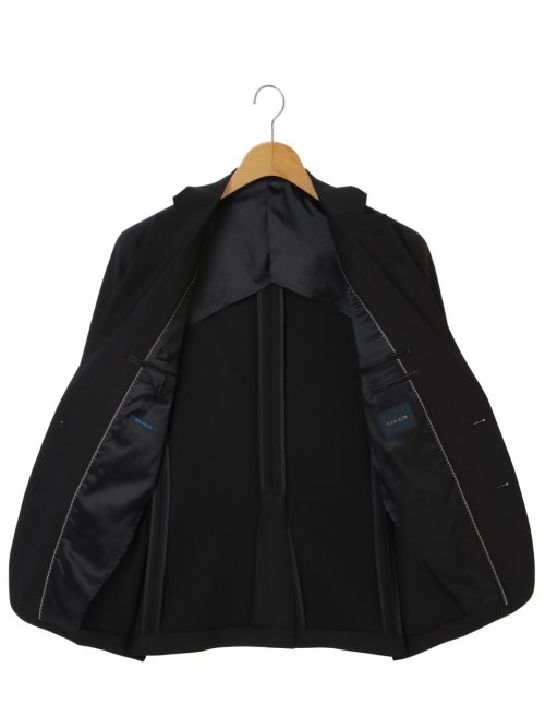 ストレッチウォッシャブル スリムフィット 2ボタン2ピース リクルートスーツ 黒無地