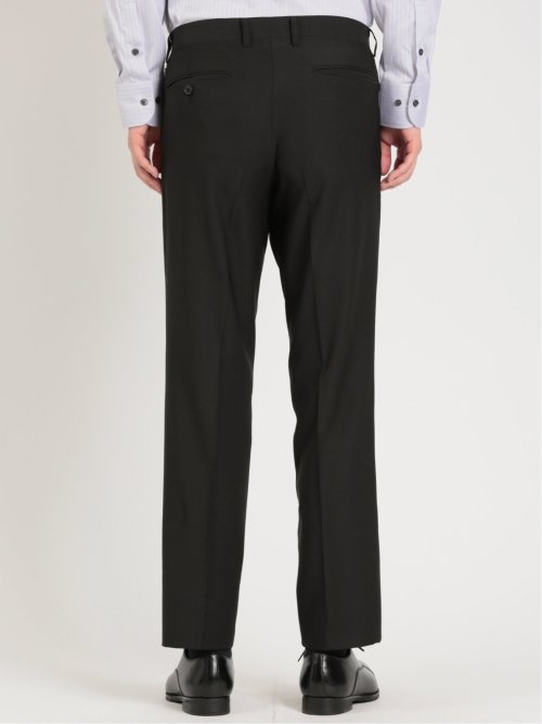 ストレッチウォッシャブル スリムフィット 2ボタン2ピース リクルートスーツ 黒無地