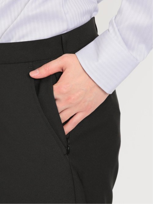 ストレッチウォッシャブル スリムフィット 2ボタン2ピース リクルートスーツ 黒無地