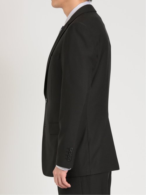 ストレッチウォッシャブル スリムフィット 2ボタン2ピース リクルートスーツ 黒無地