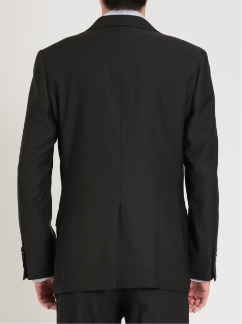 ストレッチウォッシャブル スリムフィット 2ボタン2ピース リクルートスーツ 黒無地