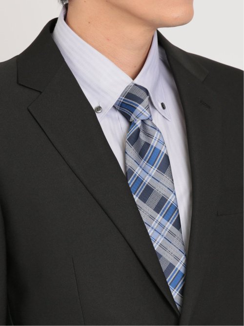 ストレッチウォッシャブル スリムフィット 2ボタン2ピース リクルートスーツ 黒無地